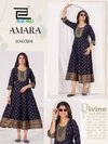 Amara By Blue Hills Rayon Printed Ladies Anarkali Kurtis Wholesale Market In Surat